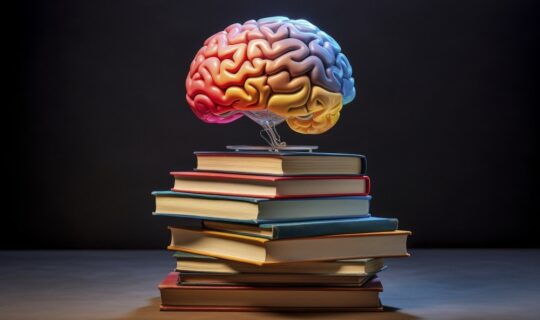 a stack of books on top of a brain, in the style of realistic usage of light and color, realistic forms, photobashing, danube school, realistic lighting, science academia, traditional techniques reimagined --ar 3:2 --v 5.2 Job ID: 32e9aa95-0924-4b45-8e0a-de649d090050